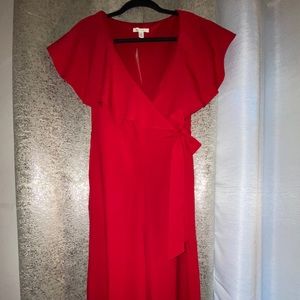 Francesca’s red jumpsuit